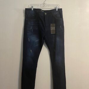 Vassari distressed 5 pocket skinny, size 38